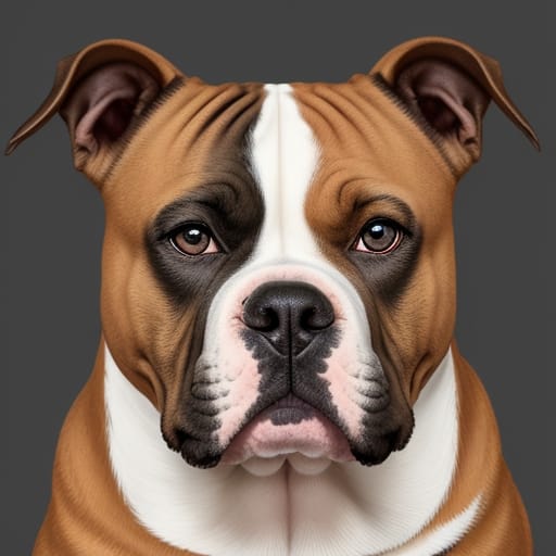 A Portrait of an American Staffordshire Bulldog (also known as American Staffordshire Terrier)