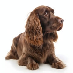 Sussex Spaniel Lying Down Looking Right