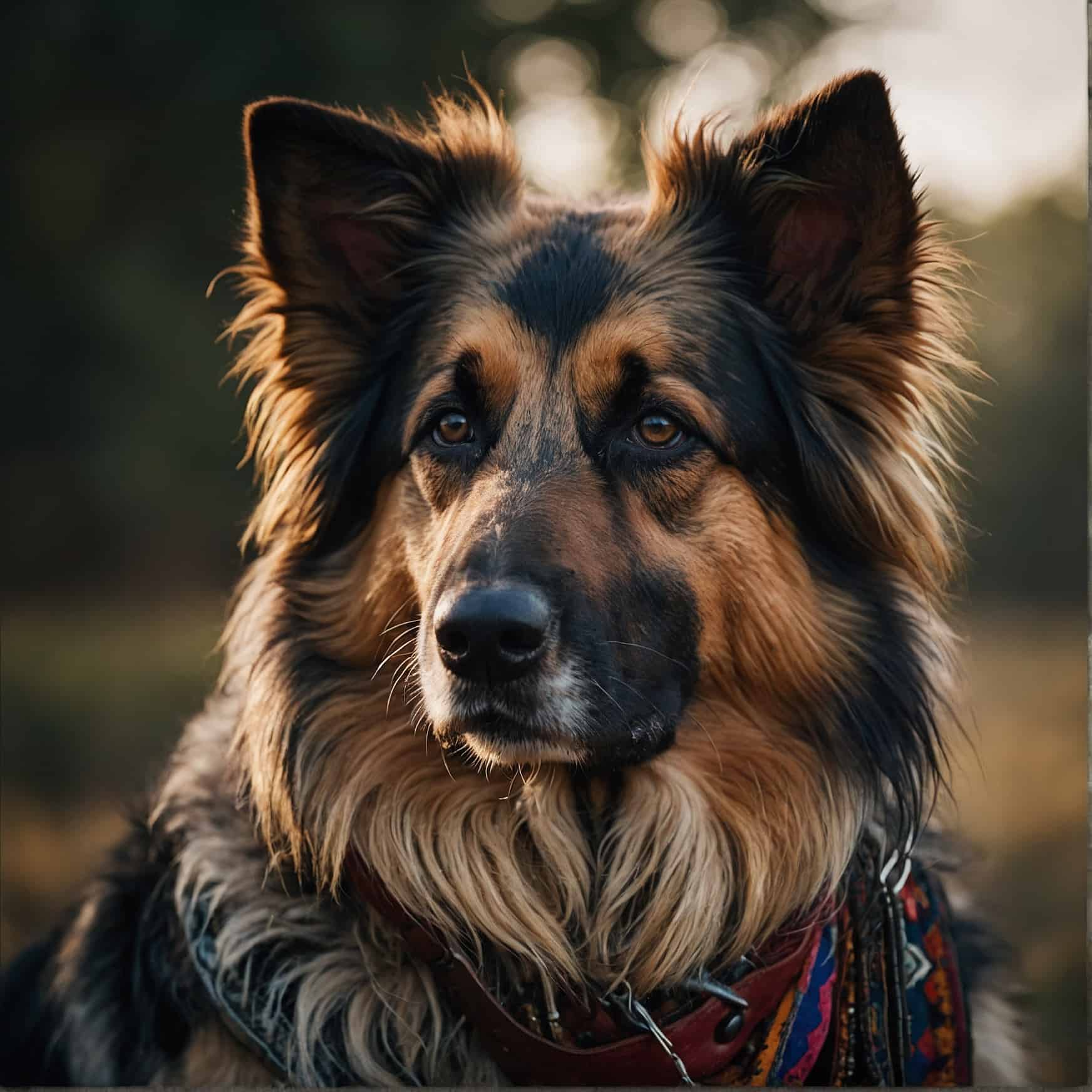 Bohemian Shepherd portrait head shot