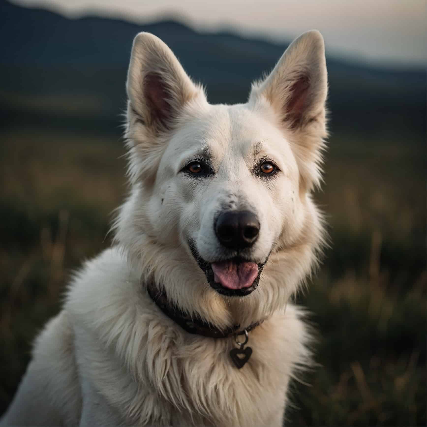 White Shepheard portrait close up