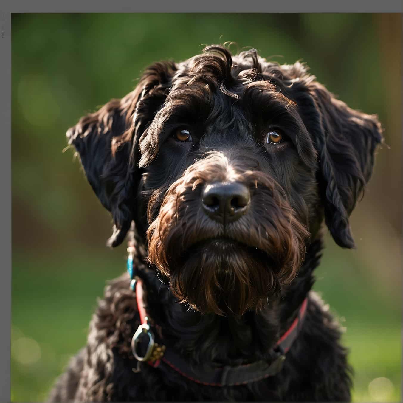 Black Russian Terrier head shot portrait