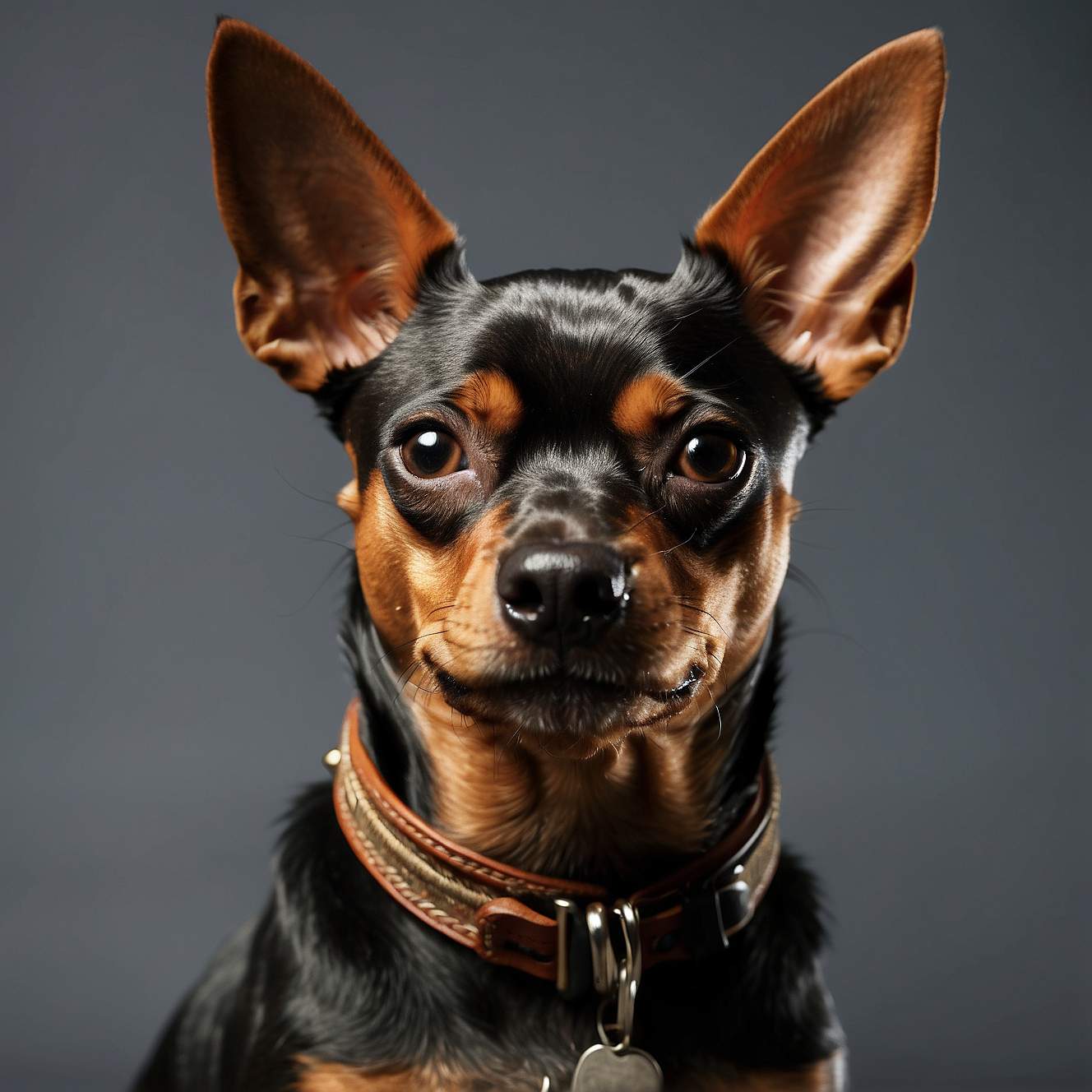 English Toy Terrier headshot portrait