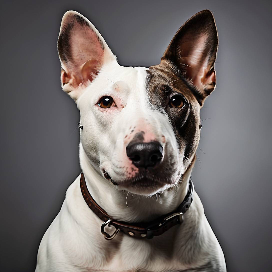 Bull Terrier head shot portrait