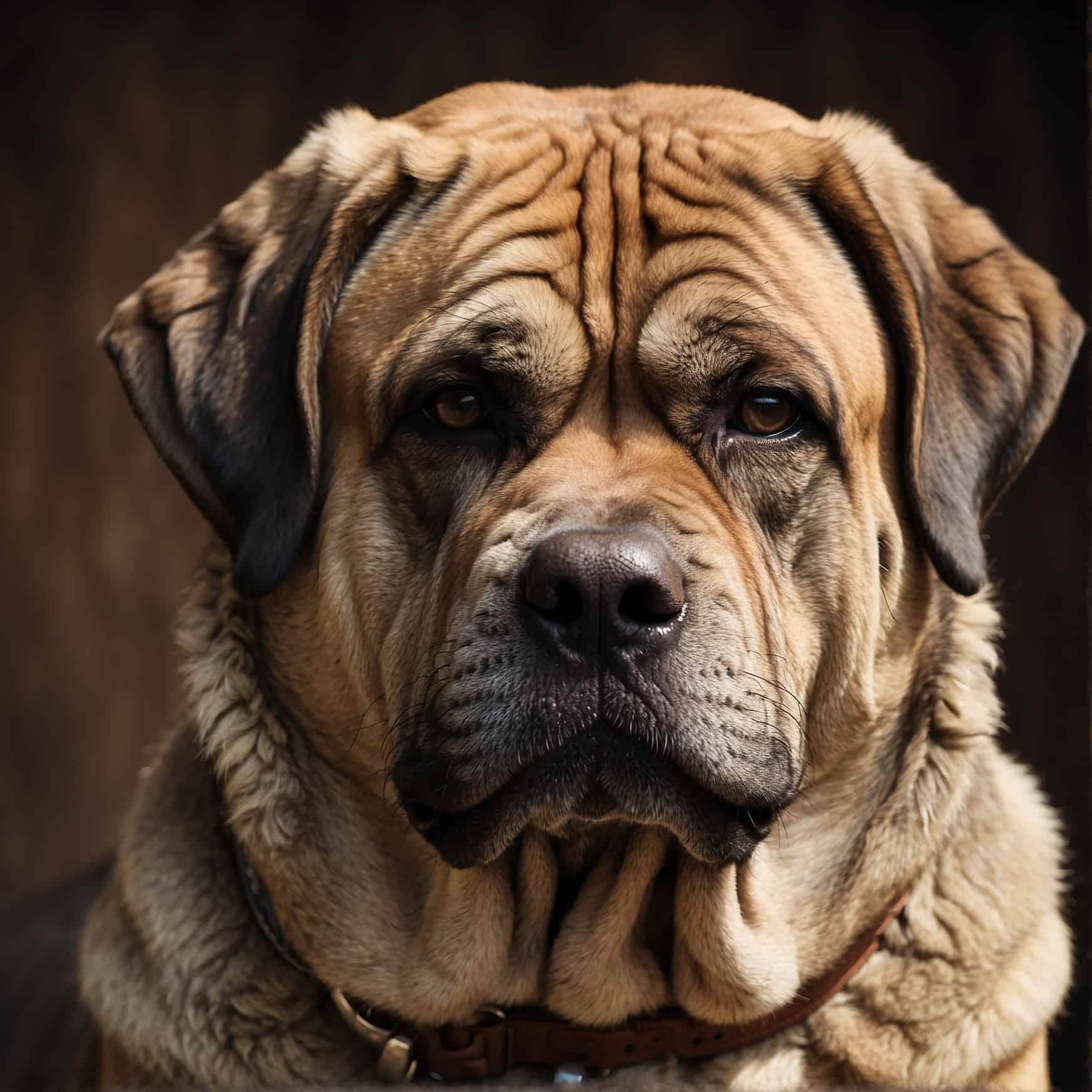 Spanish Mastiff portrait head shot