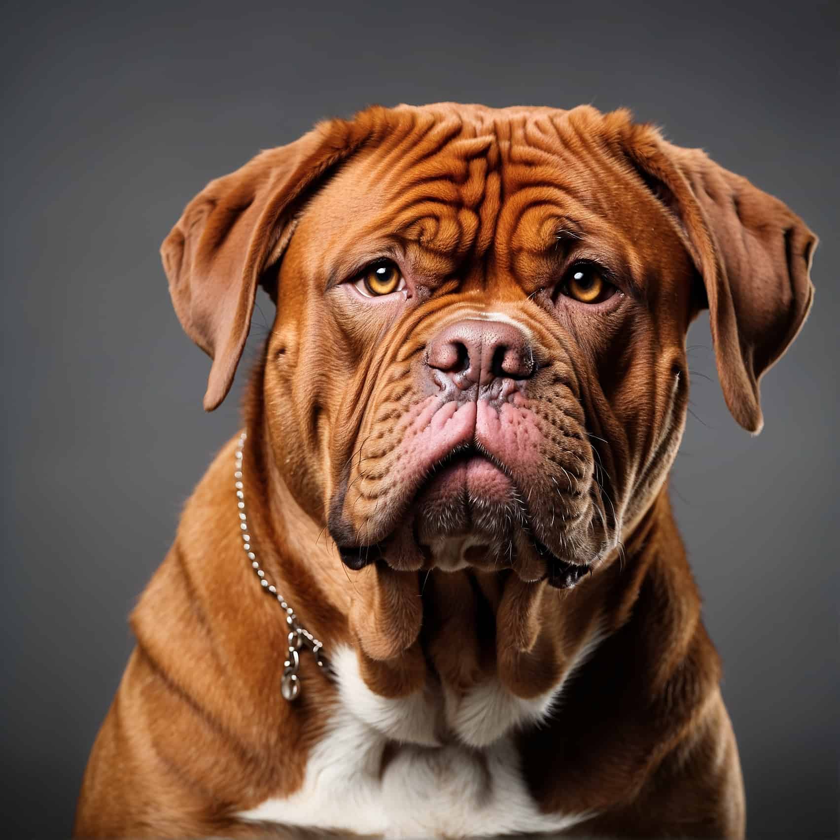 French Mastiff (Dogue de Bordeaux) Headshot Portrait