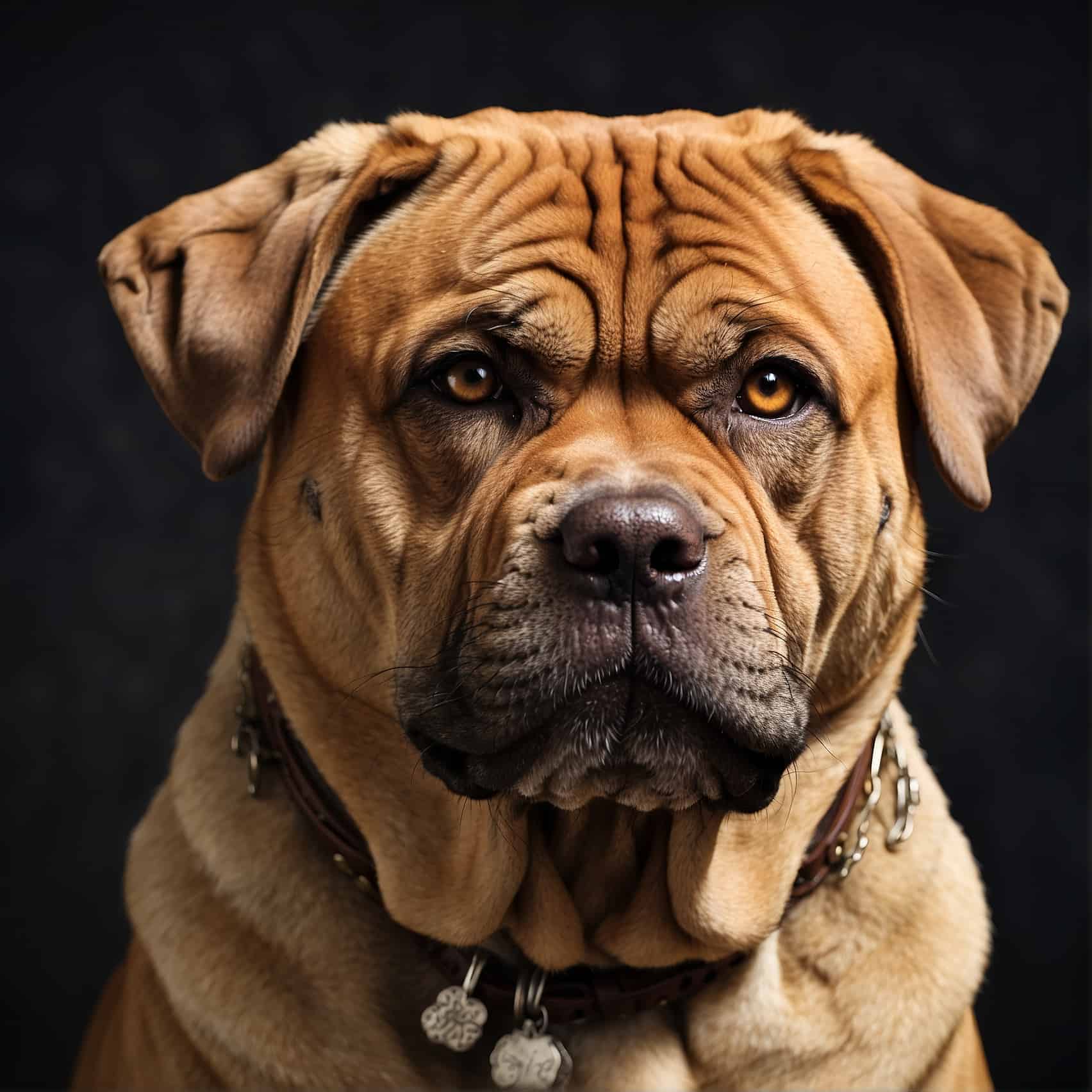 Japanese mastiff portrait head shot