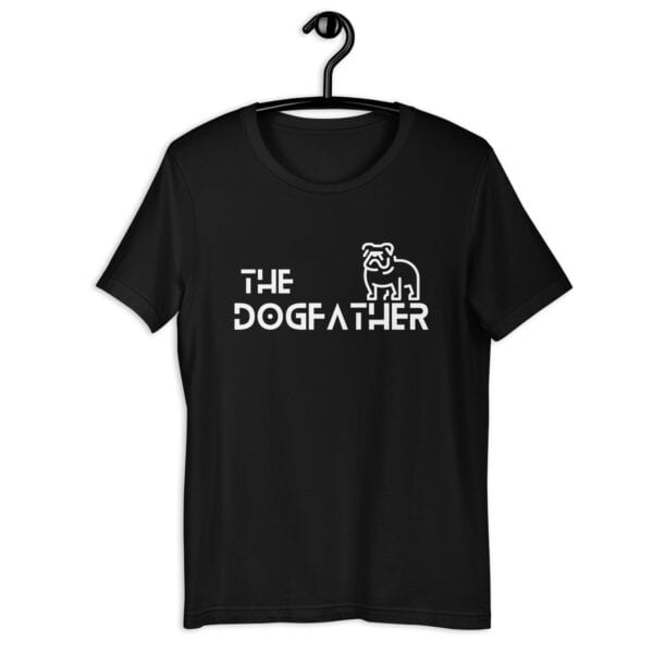 The Dogfather Bulldog Unisex T-Shirt. Black