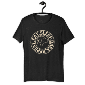 Eat Sleep Bark Repeat Labrador Retriever Unisex T-Shirt. Black