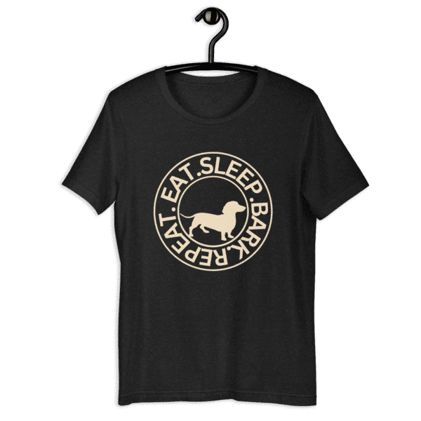 Eat Sleep Bark Repeat Transylvanian Hound (Erdélyi Kopó) Unisex T-Shirt. Black