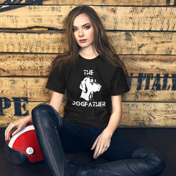 The Dogfather Retrievers Unisex T-Shirt. Black Heather. Female