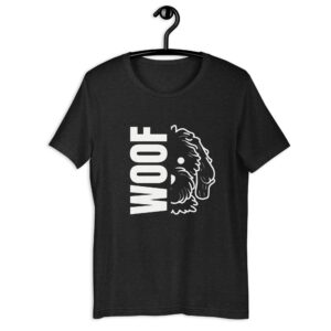 The Woof Poodle Unisex T-Shirt is designed for the sophisticated dog lover with a playful side. Crafted from a soft, breathable fabric blend, this shirt offers both comfort and durability, making it ideal for everyday wear. Black