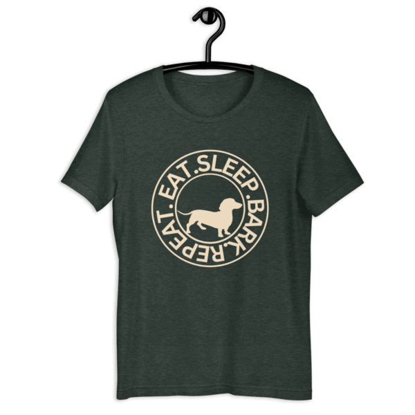 Eat Sleep Bark Repeat Transylvanian Hound (Erdélyi Kopó) Unisex T-Shirt. Charcoal