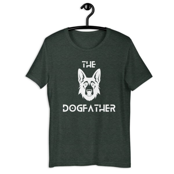 The Dogfather Terriers Unisex T-Shirt. Heather Forest