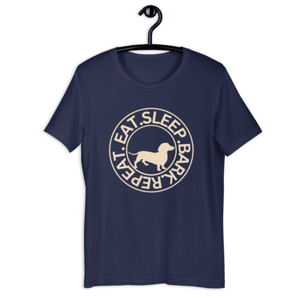 Eat Sleep Bark Repeat Transylvanian Hound (Erdélyi Kopó) Unisex T-Shirt. Navy Blue