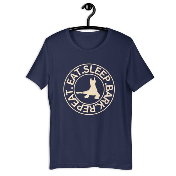 Eat Sleep Bark Repeat Toy Manchester Terrier Unisex T-Shirt. Navy