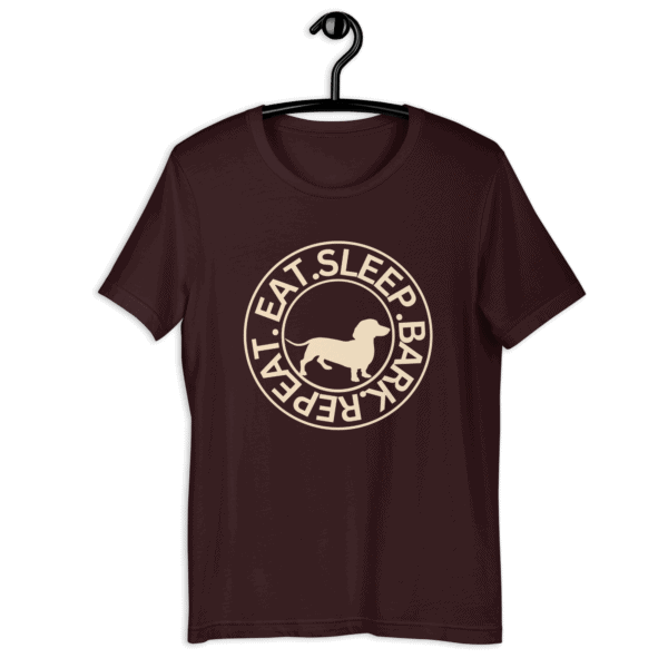 Eat Sleep Bark Repeat Transylvanian Hound (Erdélyi Kopó) Unisex T-Shirt. Ox Blood