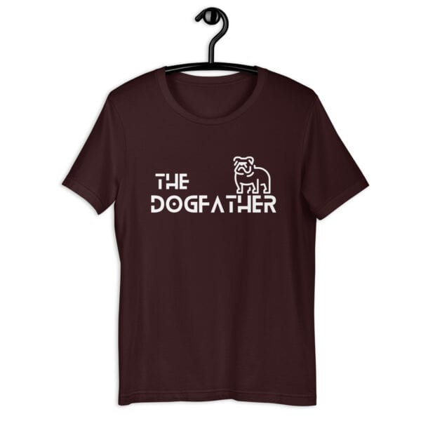 The Dogfather Bulldog Unisex T-Shirt. Oxblood Black